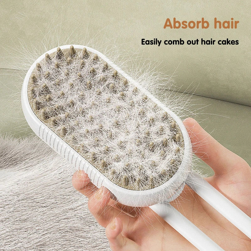 Iron Paw 3-in-1 Electric Steam Grooming Brush — Retractable Handle