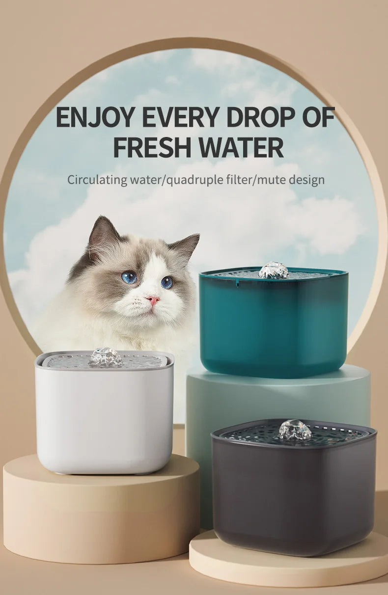 3L Filtered Pet Water Fountain — USB Circulating Dispenser