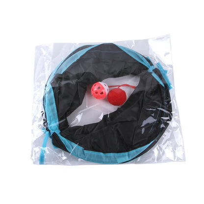 Foldable Crinkle Cat Tunnel — Multi-Way Play Tube