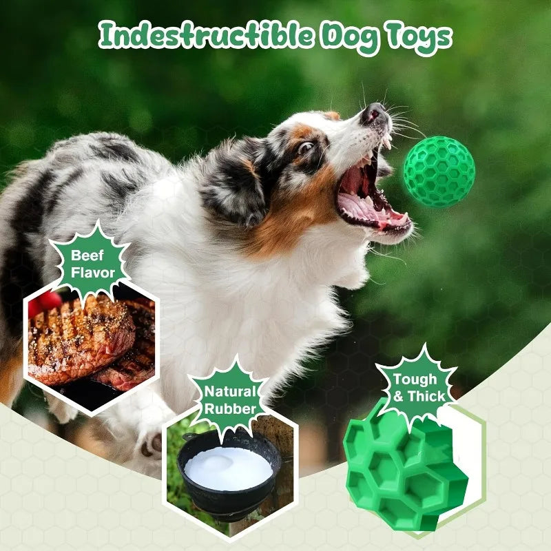 Iron Paw Fetch Ball - Dental Health Hexagonal Dog Toy