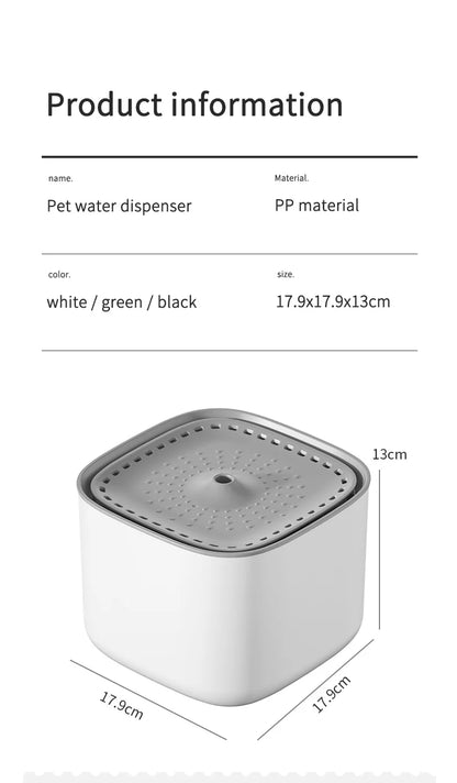 3L Filtered Pet Water Fountain — USB Circulating Dispenser