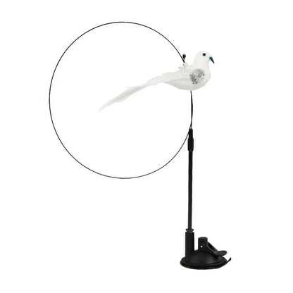 Simulation Bird Cat Teaser Wand — Interactive Feather Toy with Bell