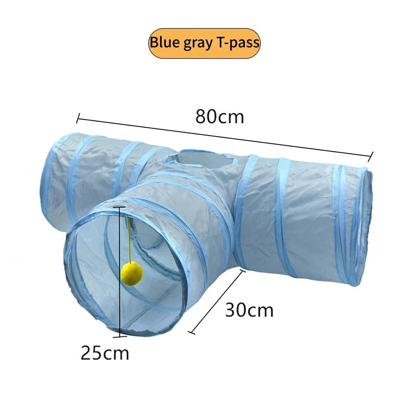 Foldable Crinkle Cat Tunnel — Multi-Way Play Tube