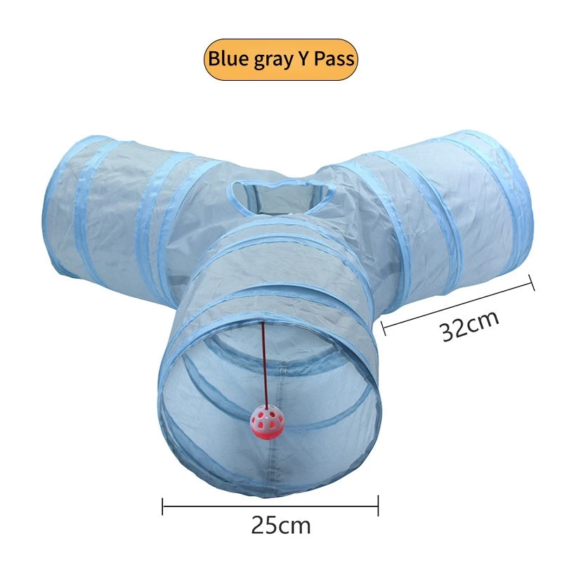 Foldable Crinkle Cat Tunnel — Multi-Way Play Tube